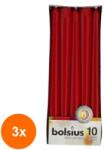 Bolsius Set 3 x 10 Lumanare Conica Decorativa Bolsius Rosu (GIL-3xLCA-COB-10-41-A10)
