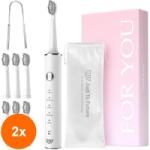 JTF Set 2 x Periuta Dinti Electrica, JTF Sonic, Alba, J40, 6 Capete de Periere (AMS-2xSMT-1581)