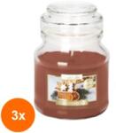 LCA Set 3 x Lumanare Parfumata in Pahar cu Capac, Turta Dulce, 28 Ore (GIL-3xLCA-SND71-346)