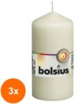 Bolsius Set 3 x Lumanare Stalp 120x58 mm Bolsius - Crem (GIL-3xLCA-STB-120/58-05)
