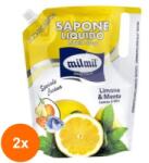 MilMil Set 2 x Rezerva Sapun Lichid Mil Mil Eco, cu Lamaie si Menta, 900 ml
