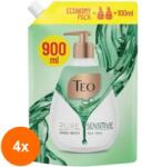 Teo Set 4 x Rezerva Sapun Lichid Teo Pure Sensitive, 900 ml