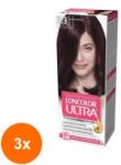 LONCOLOR Set 3 x Vopsea de Par Permanenta Loncolor Ultra 3.3 Castaniu Violin, 100 ml