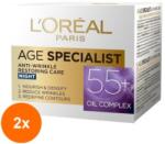 L'Oréal Set 2 x Crema de Noapte 55+ Age Specialist Loreal Paris, 50 ml