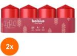 Bolsius Set 2 x 4 Lumanare Stalp, 60 x 40 mm, 7 Ore, Rosu, Bolsius (GIL-2xLCA-STB-60/40-A4-41)