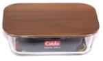 Caldo Caserola din Sticla Termorezistenta, Capac din Lemn Acacia, Capacitate 2700 ml, Caldo (AWG2700RC)