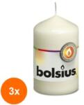 Bolsius Set 3 x Lumanare Stalp 80 x 48 mm Diametru Bolsius - Crem (GIL-3xLCA-STB-80/48-05)