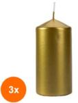 LCA Set 3 x Lumanare Stalp Auriu, 20 Ore (GIL-3xLCA-SW50/100-213)