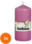 Bolsius Set 3 x Lumanare Stalp, Roz, 120 x 58 mm, Bolsius (GIL-3xLCA-STB-120/58-38)