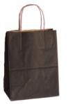 Bisbags Pungi din Hartie cu Manere, Negru, Interior Natur, 25 x 14 x 30 cm, 100 Bucati (BBG-PK635)