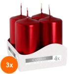 BISPOL Set 3 x Lumanari Stalp Bispol, 40 x 80 mm, Rosu Metalizat (GIL-3xLCA-SW40/80-230-A4)