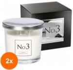 BISPOL Set 2 x Lumanare Parfumata Premium Line cu 2 Fitile, Bispol, Arome Florale cu Accent de Prune Dulci, Nr. 3 (GIL-2xLCA-SNP100-003)