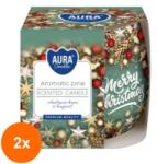 BISPOL Set 2 x Lumanare Parfumata in Pahar Imprimat, Bispol, Merry Christmas Aromatic Pin (GIL-2xLCA-SN71S-63)