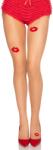 Leg Avenue Spandex Tights with Kisses 1415 Nude-Red
