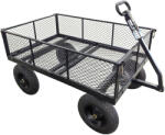  Fém kézikocsi, kerti kocsi 635kg teherbírás fekete (1400LBS)
