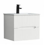 Leziter Trent 60 dulap de baie inferior cu chiuvetă ceramică 2 sertare, alb (TRENT60AFE)