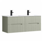 Leziter Trent 120 dulap de baie inferior cu chiuvetă ceramică 4 sertare, verde (TRENT120AZ)