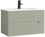 Leziter Trent 80 dulap de baie inferior cu chiuvetă ceramică 2 sertare, verde (TRENT80AZ)