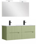 Leziter Trent Mobilier de baie 120 cm lavoar ceramic cu oglindă 60x120 cm verde deschis (TRENT120VZ)