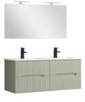 Leziter Trent Mobilier de baie 120 cm lavoar ceramic cu oglindă 60x120 cm verde (TRENT120Z)