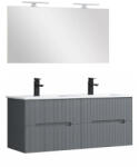Leziter Trent Mobilier de baie 120 cm lavoar ceramic cu oglindă 60x120 cm gri antracit (TRENT120ANTSZ)
