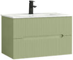 Leziter Trent 80 mobilier de baie inferior cu chiuvetă ceramică 2 sertare, verde deschis (TRENT80AVZ)