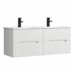 Leziter Trent 120 dulap de baie inferior cu chiuvetă ceramică 4 sertare, alb (TRENT120AFE)