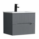 Leziter Trent 60 dulap de baie inferior cu chiuvetă ceramică 2 sertare, gri antracit (TRENT60AANTSZ)