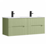 Leziter Trent 120 dulap de baie inferior cu chiuvetă ceramică 4 sertare, verde deschis (TRENT120AVZ)