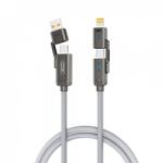 XO Cablu 4 in 1 USB-A + Type C la Type C + Lightning 60W 1m Negru, XO NB275 (XO-NB275)
