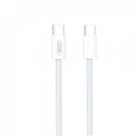 XO Cablu USB 2.0 type C la USB type C 60W 1.5m brodat Alb, XO NB-Q260B (XO-NB-Q260B)