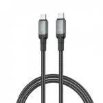 XO Cablu USB 2.0 type C la USB type C 240W 1m brodat/metalic Negru, XO NB-Q264A (XO-NB-Q264A)