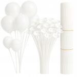 brokatove Lufi pálcika szett, 40cm, 100db, fehér kosárral, születésnapra, esküvőre