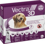 Vectra 3D spot-on repelent pentru câini împotriva căpușelor, puricilor, țânțarilor și muștelor (pentru câini de 25-40 kg; 3 x pipetă de 4, 7 ml; Violet)