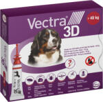 Vectra 3D spot-on repelent pentru câini împotriva căpușelor, puricilor, țânțarilor și muștelor (pentru câini de 40-60 kg; 3 x pipetă de 8 ml; Roșu)