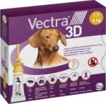 Vectra 3D spot-on repelent pentru câini împotriva căpușelor, puricilor, țânțarilor și muștelor (pentru câini de 1, 5-4 kg; 3 x pipetă de 0, 8 ml; Galben)