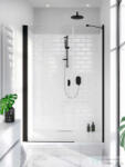 Radaway Nes DWS 120 zuhanyfal, matt fekete profil, balos 10028120-54-01L (10028120-54-01L)