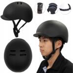  Retro Városi Kerékpáros Sisak Casual KS60 Méret M 55-58cm Fekete Matt (0000001932)