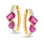 Heratis Forever Toi et Moi fülbevalók lab-grown rubinokkal, sárga arany, 14K IZLG1545