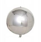 brokatove Ezüst Léggömb 4D, 26cm, gömb, lufi, esküvő, party