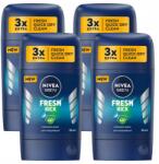 NIVEA Men Fresh Kick férfi izzadásgátló hónalj stift 48h 50ml x4 (dla mężczyzny sztyft bez alkoholu etylowego)