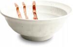 Edo Japán Ramen tál, Tetsuaka Shirohagi, kerámia, 22cm átmérő, piros díszítéssel (6040195)