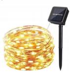 R2 Napelemes girland kerti karácsonyfa fényfüzér, 10m, meleg fehér, IP65 (100LED 10m)