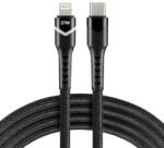 everActive Iphone Lightning töltő- és adatkábel USB-C - i16P 1m (27W PD Quick Charging, szövet, led töltés jelzővel) - fekete (EA-CBB-1CIR)