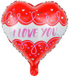 Mezőfi Team Kft Fólia lufi, szív, I love You, piros-fehér, 40 cm