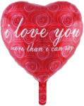 Mezőfi Team Kft Fólia lufi, szív, I love You, piros, rózsás, 40 cm