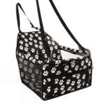 WPOWER Autós kisállat, kutya, macska hordozó 40x30x25cm, fekete-tappancsos (SUNS0120-BF)