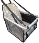 WPOWER Autós kisállat, kutya, macska hordozó 40x30x25cm, szürke-mintás (SUNS0120-BG)