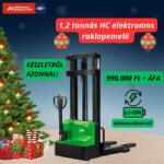 Hangcha 1.2 t Hangcha CDD12-A2MC2-ISZ típusú, 2000 mm emelési magasságú gyalogkíséretű targonca, mely LI-ION akkumulátorral rendelkezik