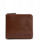 VALMIO barna RFID bőr cipzáras pénztárca, valódi bőr, vízszintes (8404_TAN)